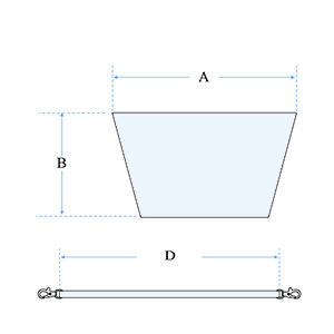 Diagram showing purse dimensions