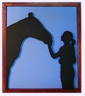 Horse and human sillouette